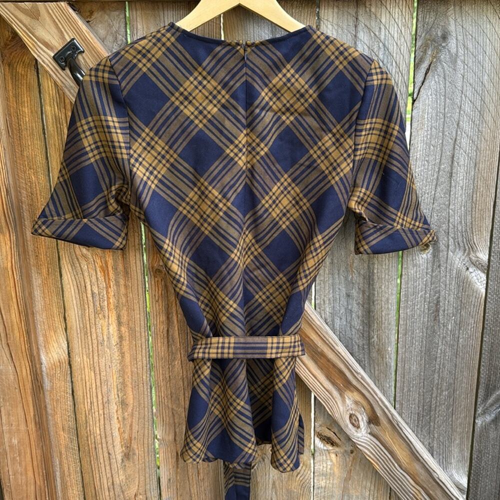 Pendleton Virgin Wool Classic Plaid Navy Blue Bel… - image 7